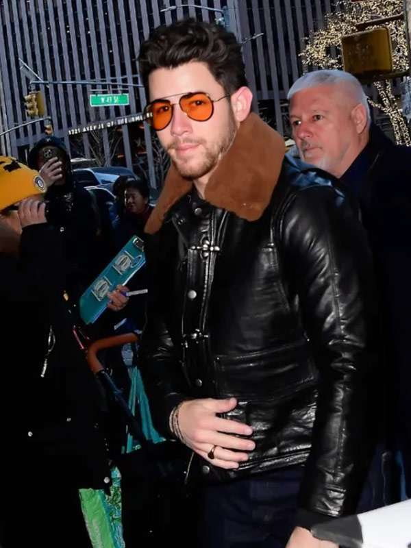 Nick Jonas Shearling Leather Jacket