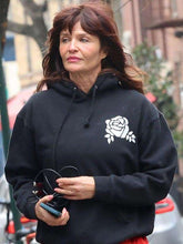 NYC  Helena Christensen Black Flower Hoodie