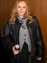 Diane Kruger  Black Leather Jacket