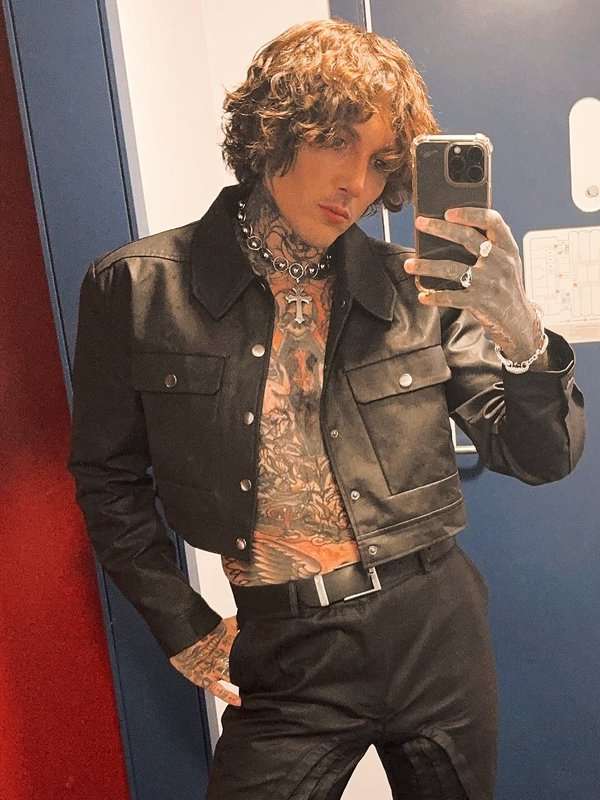 Oli Sykes BRIT Awards 2024 Black Leather Jacket