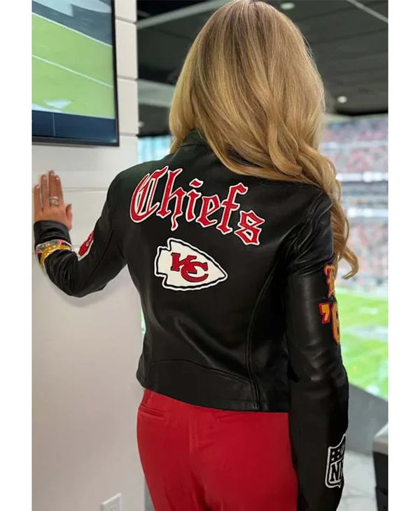 Gracie Hunt Chiefs Black Leather Jacket