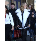 Anya Taylor-Joy Shearling Leather Jacket