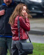Buy Phoebe Dynevor Bank of Dave Leather Jacket
