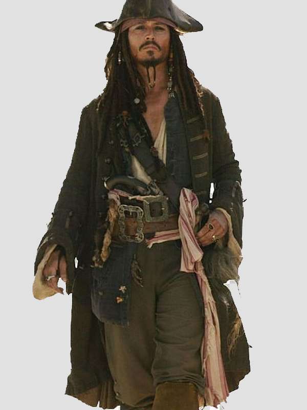 Pirates of the Caribbean Captain Jack Sparrow Trench Coat