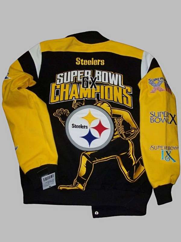Super Bowl Champions 6X Pittsburgh Steelers Leather Jacket