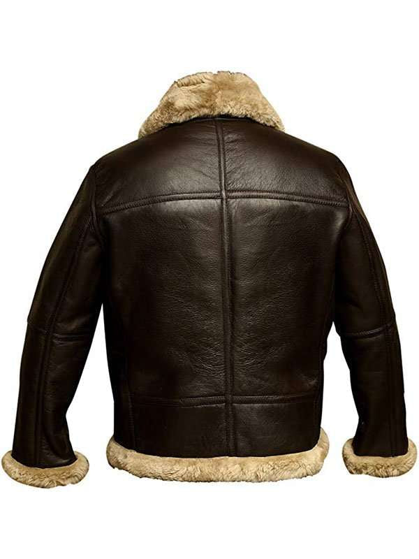Mens RAF Bomber Ginger Aviator Shearling Jacket
