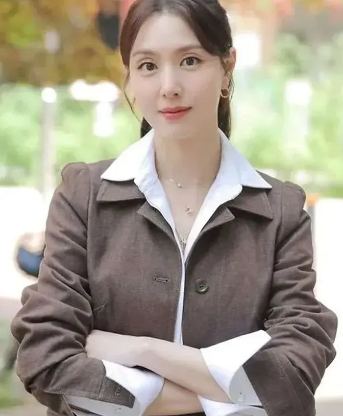 Seo Ji-hye Nice To Not Meet You TV Series 2025 Yoon Hwa-young Brown Cotton Jacket For Womens