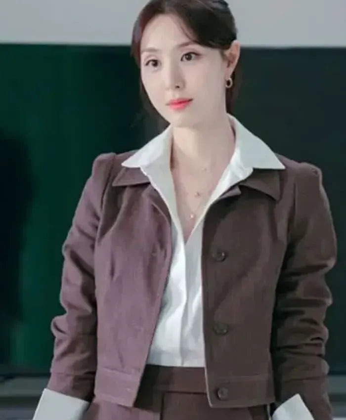 Nice to Not Meet You Seo Ji-hye Brown Cotton Jacket For Sale