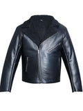 Men Sheepskin Shearling Black Leather Jacket