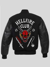 Hellfire Club Stranger Things Black Varsity Leather Jacket