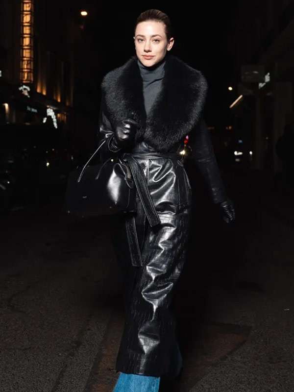 Street Style Lili Reinhart Black Trench Coat