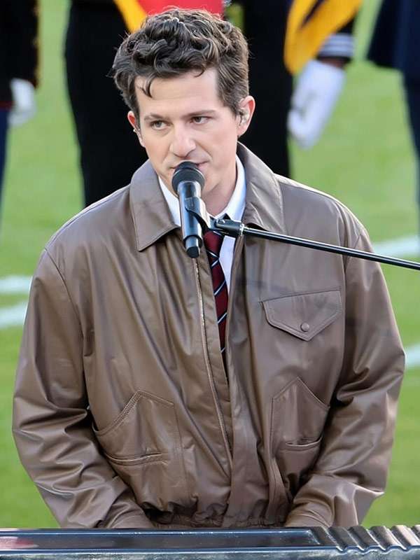 Super Bowl 60 Charlie Puth Anthem Leather Jacket