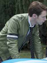 Samuel Barnett Dirk Gently Holistic Green Leather Jacket