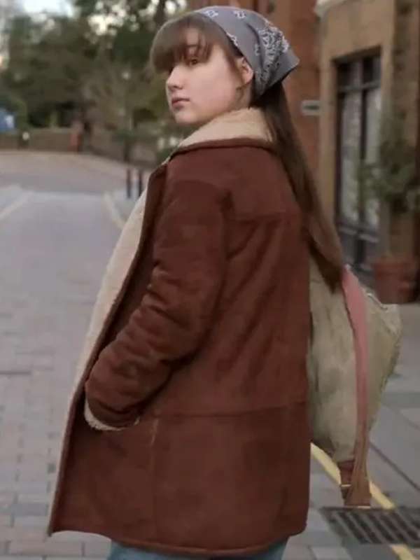 Nora Ted Lasso S03 Shearling Brown Leather Jacket
