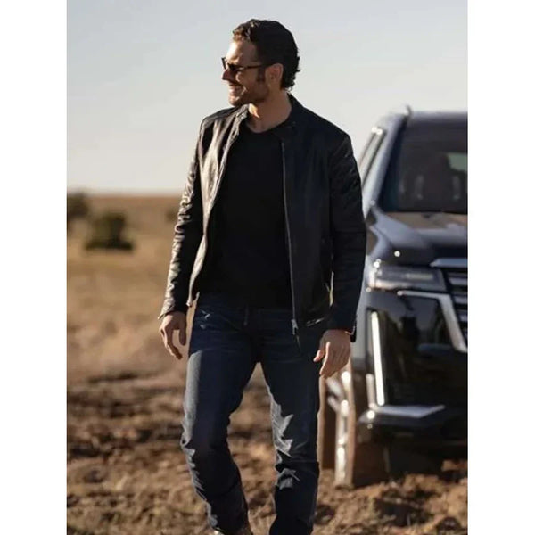 Adan Canto The Cleaning Lady Black Leather Jacket