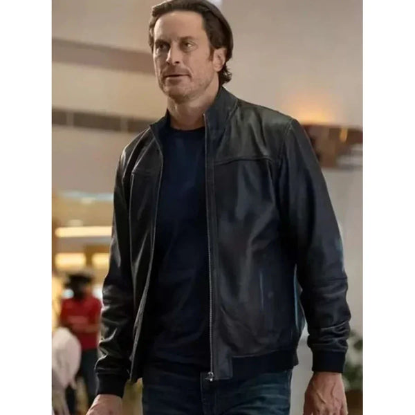 Oliver Hudson The Cleaning Lady Black Leather Jacket