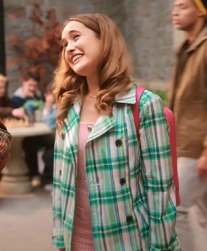 Gracie Lawrence The Sex Lives of College Girls S03 Green Plaid Coat