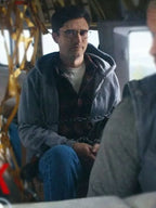 Topher Grace Flight Risk 2024 Grey Hoodie