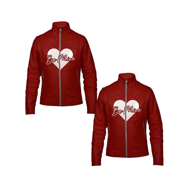 Couples Be Mine Valentine Red Leather Jacket