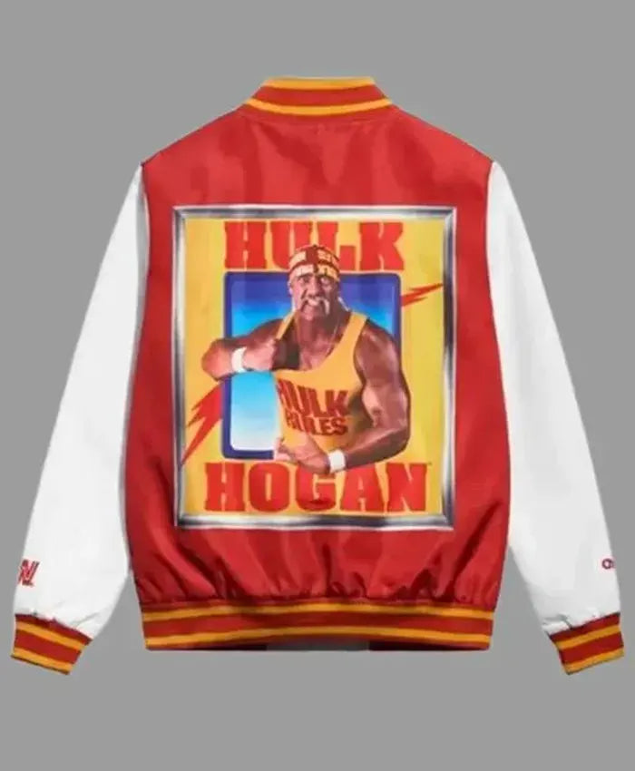 Hulk Hogan WWE 80s Hulkamania Satin Fabric Fanimation Jacket For Mens