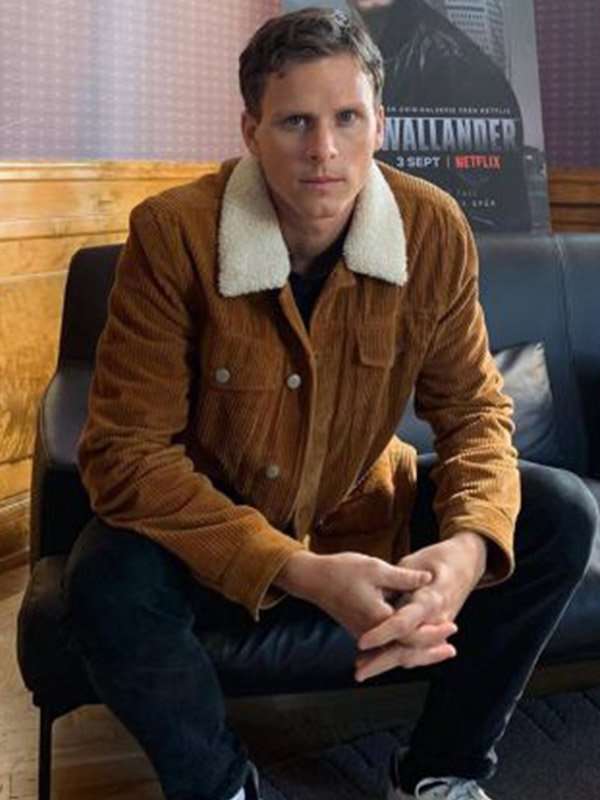 Young Wallander Adam Pålsson Brown Jacket
