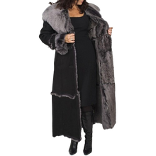 Black Shearling Leather Jacket For Womens