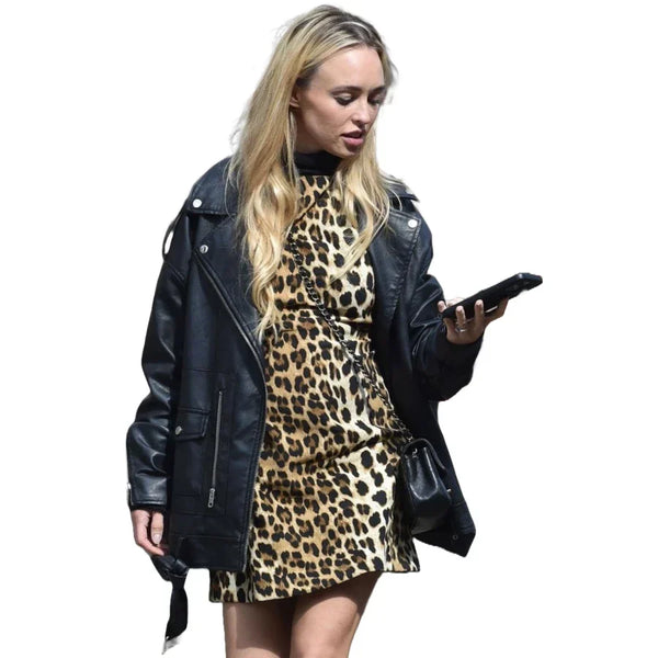 Jorgie Porter Biker Style Leather Jacket