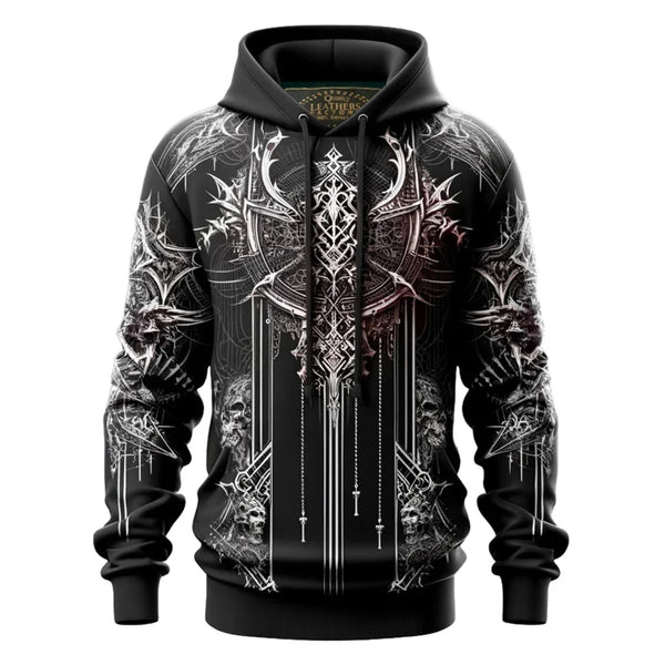 Men's Gothic Punk Fleece Hoodie