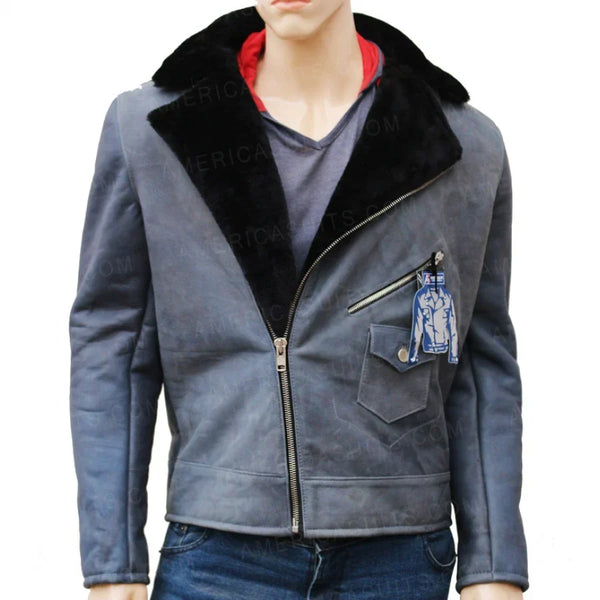 Men's Asymmetrical Leather Jacket