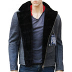 Men's Asymmetrical Leather Jacket