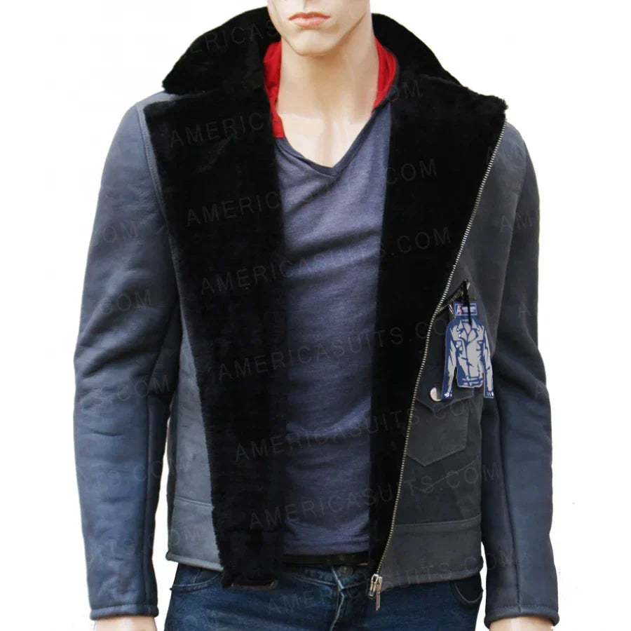 Men's Asymmetrical Leather Jacket